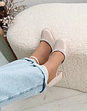 Жіночі бежеві туфлі на стійких підборах відкриті боки стрази 38, фото 7