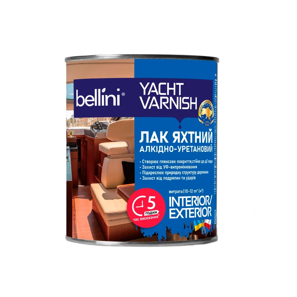 YACHT VARNISH Лак яхтний алкідно-уретановий прозорий Bellini, фото 1