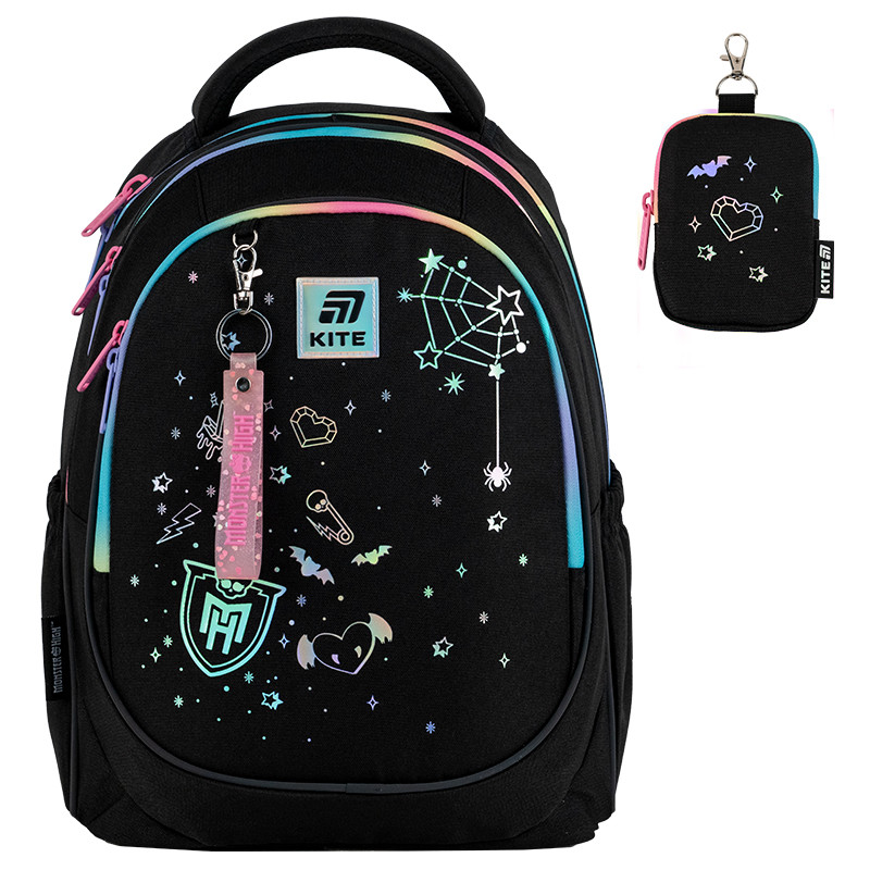 Рюкзак шкільний Kite Education Monster High MH25-700M   M(130 — 145 см)  38x28x16  чорний