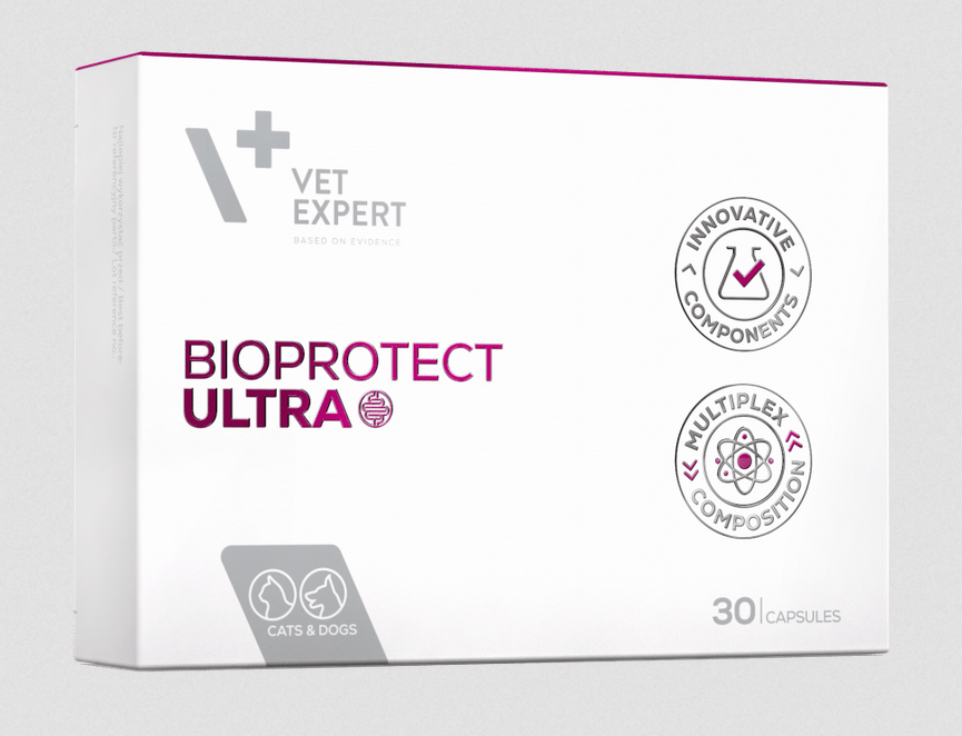 Vet Expert BioProtect Ultra нутрицевтична добавка для котів і собак із хронічними порушеннями шлунково-кишкової мікрофлори 30 капc