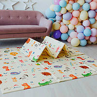 Розвиваючий Двосторонній складаний 180х200см дитячий термо килимок для повзання для дітей Ігровий мат