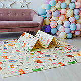 Дитячий килимок двосторонній розвиваючий Термокилимок для дітей Ігровий мат для підлоги складний 180х200, фото 3