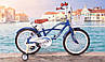 Дитячий велосипед Sigma "Straight a Student-20", додаткові колеса, кошик, синій, фото 6