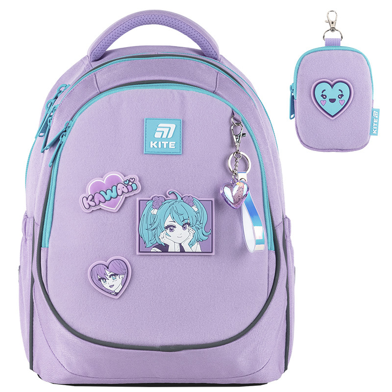 Рюкзак шкільний Kite Education Kawaii Love K25-700M-6   M(130 — 145 см)  38x28x16  бузковий