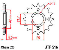 Звезда передняя JT JTF516.14