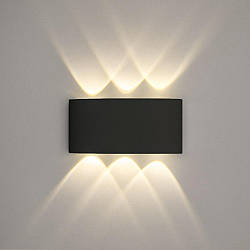 Бра LINZA SIX 6W R170 3000К чорне BLACK Luminaria світильник світлодіодний настінний 450Lm 220V IP54 170х80х40мм