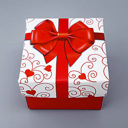 Подарункова коробочка для біжутерії, червона з візерунком