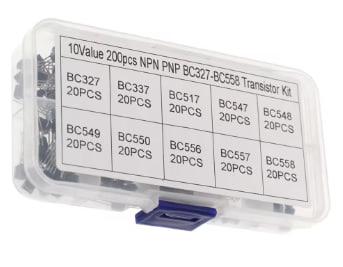 Набір транзисторів 200 шт. TO-92, PNP NPN BC547 BC548 BC549 BC550 BC556 BC557