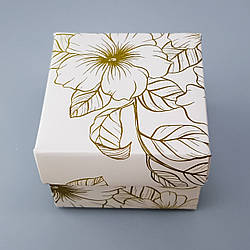 Подарункова коробочка з вкладишем, Бежеві Квіти