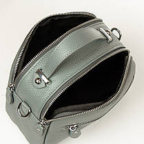 Сумка клатч кросс боді жіноча шкіряна маленька синя на плече один відділ та кишені на змійках Alex Rai 2906, фото 4