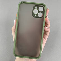 Чохол для Apple iPhone 11 Pro матовий із закритою камерою чохол на телефон айфон 11 про зелений tcb, фото 2