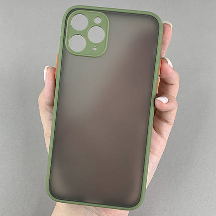 Чохол для Apple iPhone 11 Pro матовий із закритою камерою чохол на телефон айфон 11 про зелений tcb, фото 1