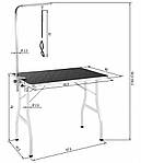 Стіл для грумінгу TecTake 90х60 см із регульованою за висотою ручкою, фото 6