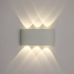 Бра LINZA SIX 6W R170 3000К біле WHITE Luminaria світильник світлодіодний настінний 450Lm 220V IP54 170х80х40мм