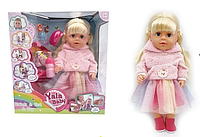 Велика лялька пупс Сестричка дівчинка функціональний, їсть, ходить на горщик, шарнірні ноги, з волоссям