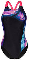 Купальник закритий для жінок Arena DREAMHLINE SWIMSUIT V BACK чорний, фіолетовий, бірюзовій Жін 42 original