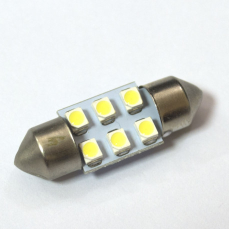 LED Galaxy C5W (SV8,5) 1210 6SMD 31mm White (Білий), фото 1