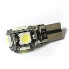LED Galaxy T10 (W5W) CAN 5050 5SMD White (Білий)