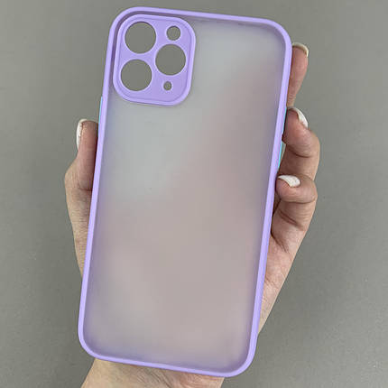 Чохол для Apple iPhone 11 Pro чохол із захистом для камери з кольоровими кнопками на айфон 11 про бузковий tcb, фото 1