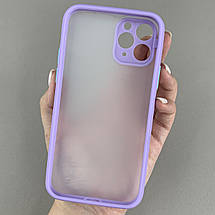 Чохол для Apple iPhone 11 Pro чохол із захистом для камери з кольоровими кнопками на айфон 11 про бузковий tcb, фото 2