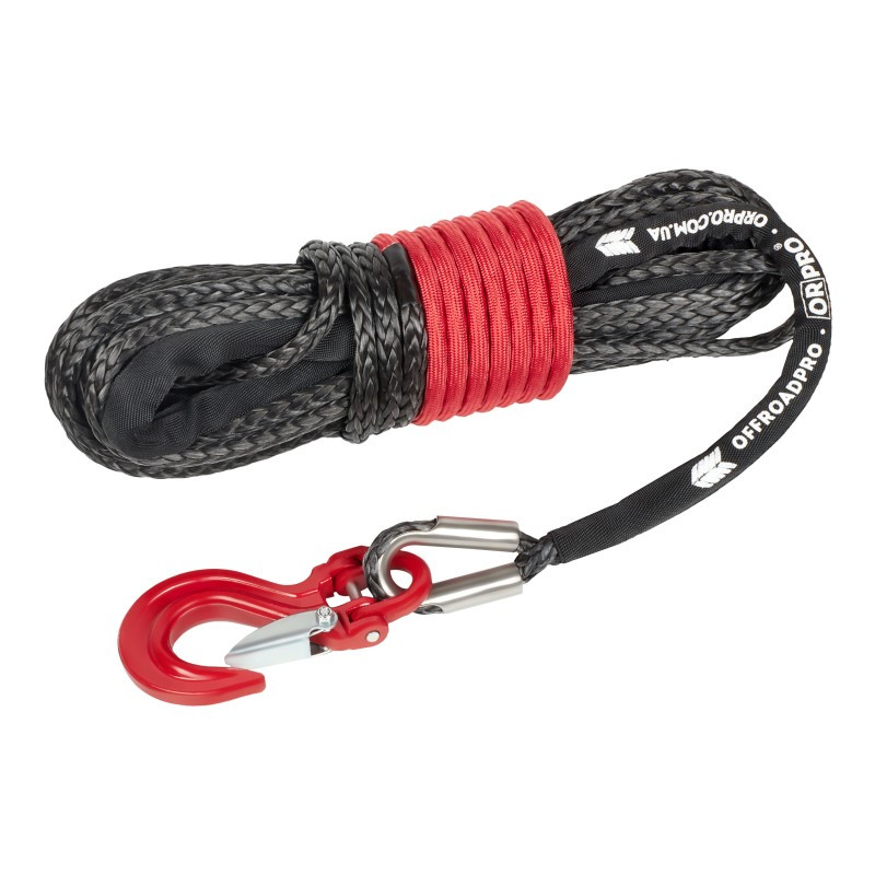 Синтетичний трос до лебідки ORPRO Dyneema 13 т 25 м з гаком, фото 1