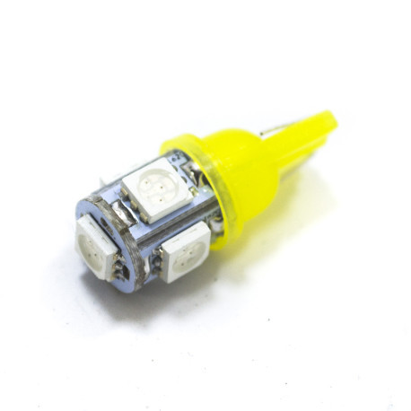 LED Galaxy T10 (W5W) 5050 5SMD Yellow (Жовтий), фото 1