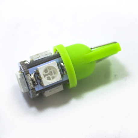 LED Galaxy T10 (W5W) 5050 5SMD Green (Зелений), фото 1
