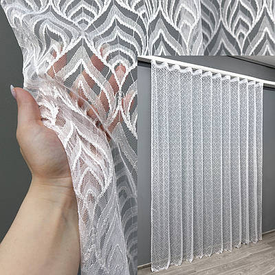 Готова тюль (3х2,7м.) Гіпюр. Колір білий. Код 1588т 42-0548