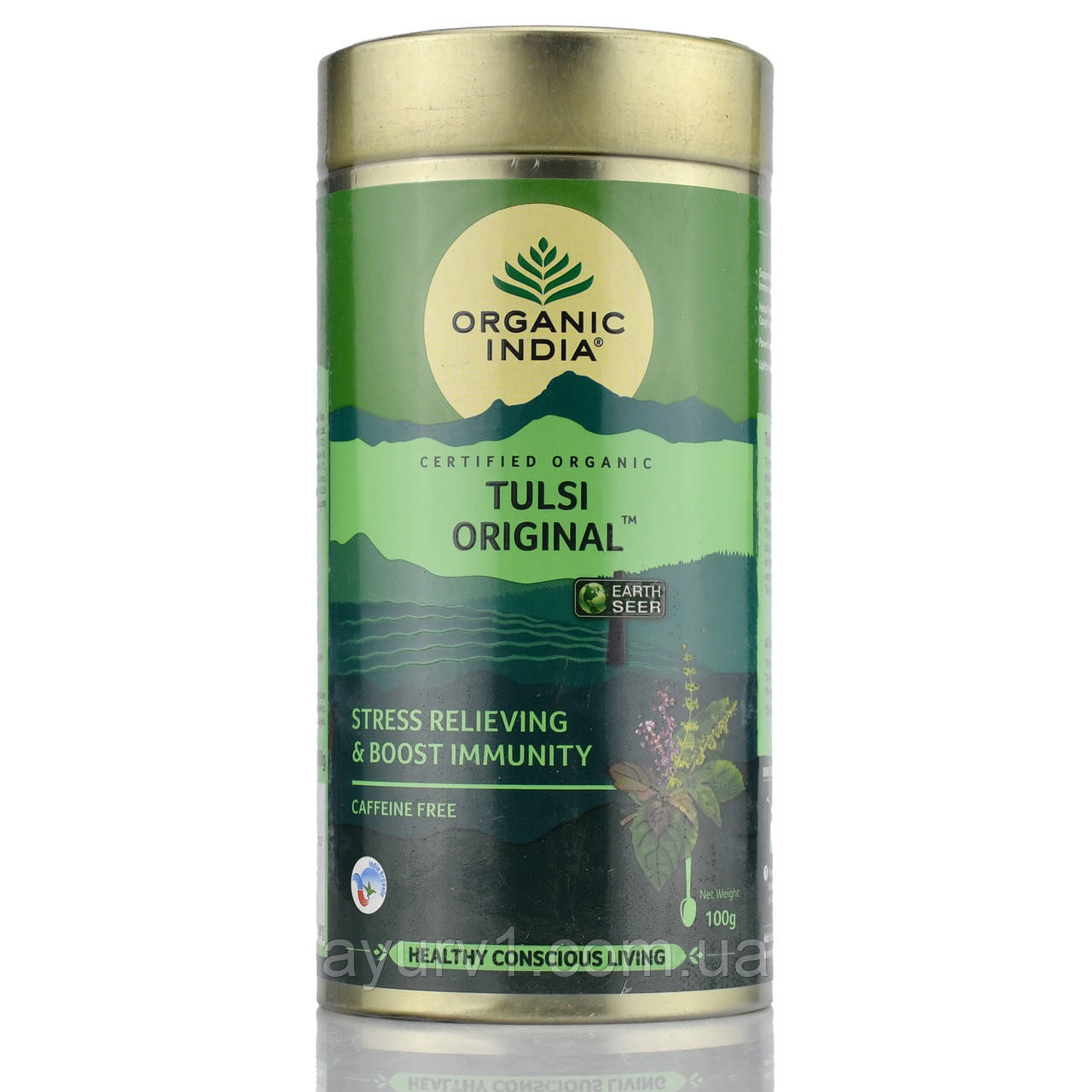 Напій «Органік Індія Тулсі Оригінальний», Чай чистий тульсі, Tulsi Original, Organic India, 100 г