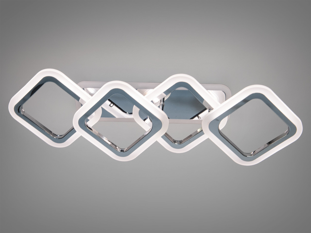 Довга світлодіодна люстра в дитячу з димером, хром, 60W 60W HA8160-2+2HR-LS