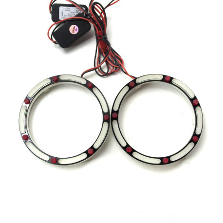 Ангельські очі LED 3D 95 мм COTTON White/Red (Білі/Червоні)