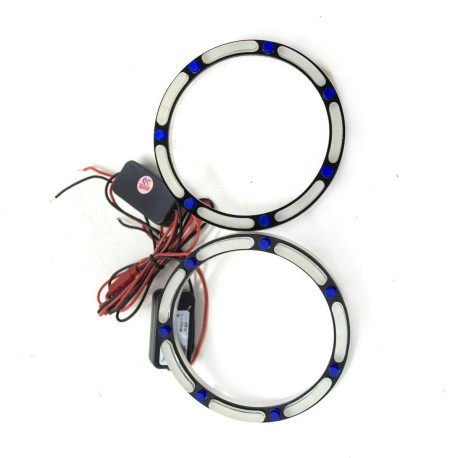 Ангельські очі LED 3D 95 мм COTTON White/Blue (Білі/Сині)