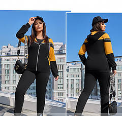 Спортивний костюм жіночий батал 8-280-чорний-червоний |50 по 64р., фото 2