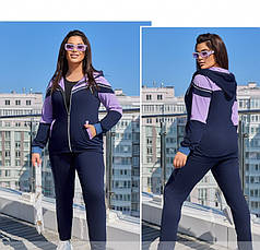 Спортивний костюм жіночий батал 8-280-чорний-червоний |50 по 64р., фото 4