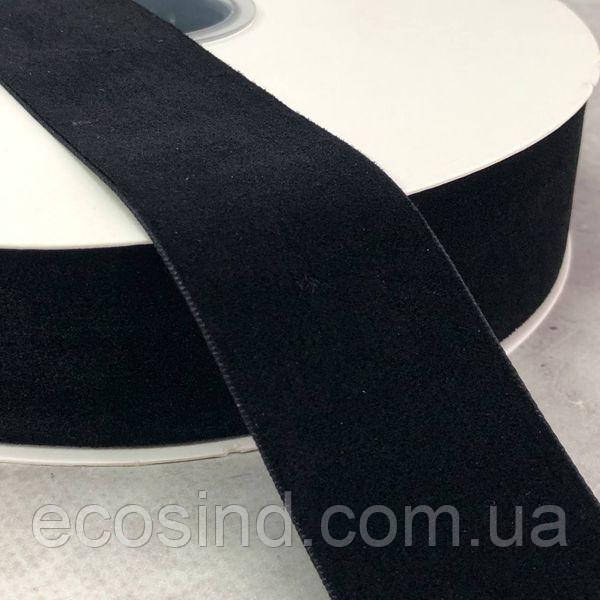 Оксамитова стрічка декоративна 3,8 см 20 м - чорний