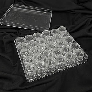 Набір пластикових баночок 30 шт 2,5х2,8 см, об'єм 8 мл