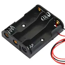 Корпус для трьох батарейок типу "АА", 46х58мм, з дротами 1уп-10 шт.