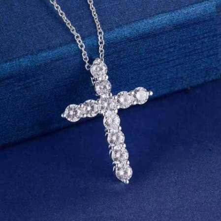 Кулон підвіска Хрест Хрестик Тіффані tiffany кристали камені стерл. ср.
