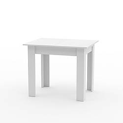 Сучасний маленький білий розсувний обідній кухонний стіл прямокутний на маленьку кухню вітальню 90*70 см Flashnika-22