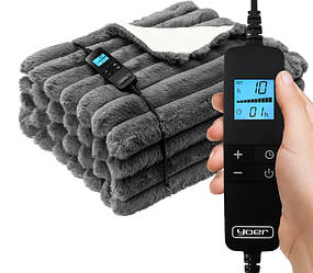 Електроковдра електроплед Yoer Fuzzo EB03G ковдра з підігрівом 160 Вт 160x180 см Темно-сіра
