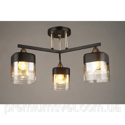 Люстра стельова 4056/3 BN BK+FGD, фото 1