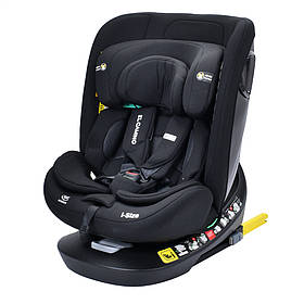 Автокрісло дитяче (фаза 1,2, зріст 40-150см, isofix, поворот 360) El Camino i-Hold ME 1188 Black Чорне