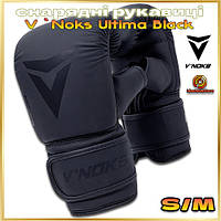 Тренувальні снарядні рукавички для боксу шінгарти V`Noks Ultima Black чорні розмір S/M