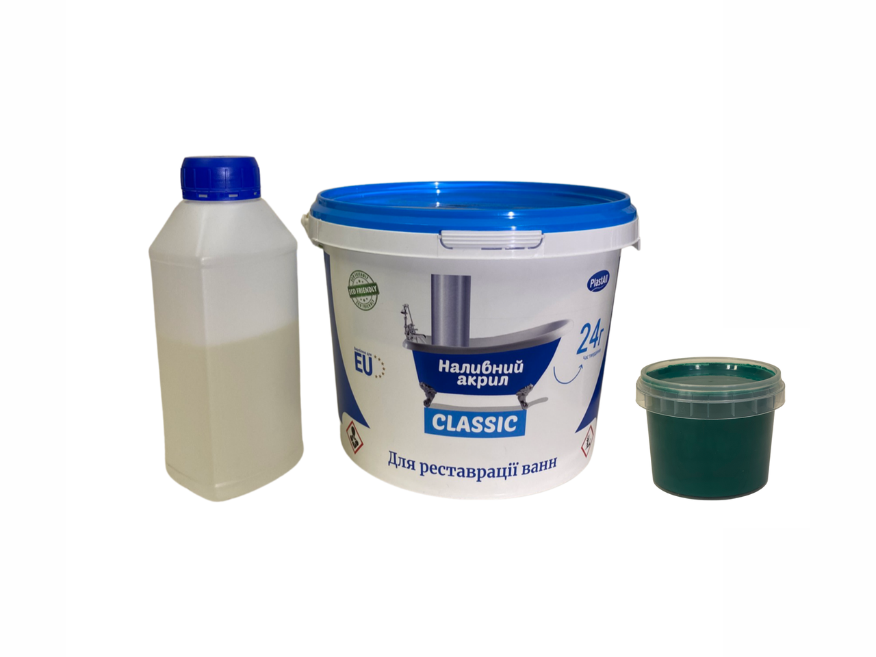 Рідкий акрил для реставрації ванн Plastall Classic кольоровий Зелений, фото 1
