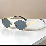 Жіночі сонячні окуляри трендові шестигранні окуляри від сонця стильні молодіжні окуляри, фото 2
