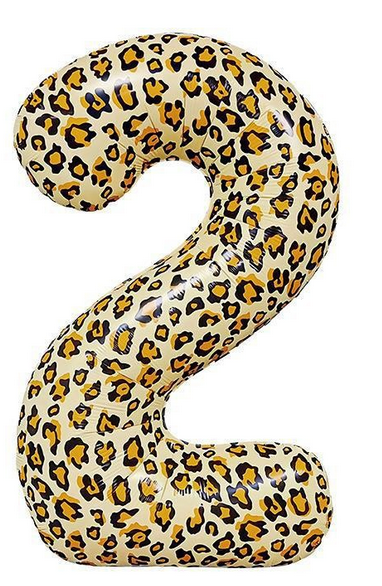 Фольгована цифра, леопардова "2", 100 см. в упаковці., фото 1