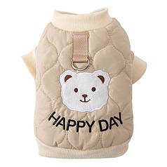 Куртка для тварин Hippie Dog Тедді 2310SXSL1869 Beige M Happy Day з петлею для повідця
