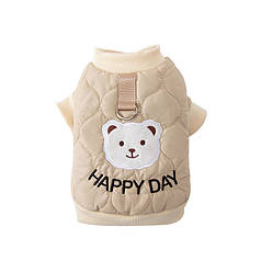 Куртка для тварин Hippie Dog Тедді 2310SXSL1869 Happy Day Beige XS з петлею для повідця