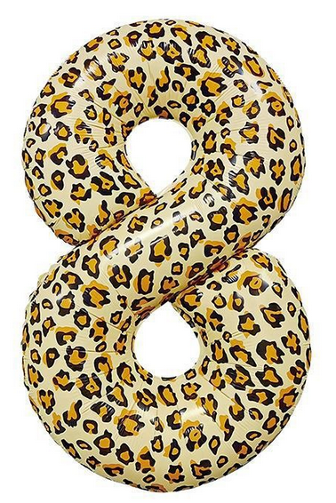 Фольгована цифра, леопардова "8", 100 см. в упаковці., фото 1