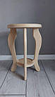 Табуретка кухонна, стілець  з круглим сидінням, стільчик  з сосни без покриття, висота 40 см, фото 3